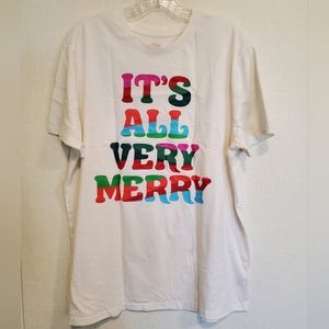 Men's Christmas "It's All Very Merry"‎ pajama shirt. Size XL